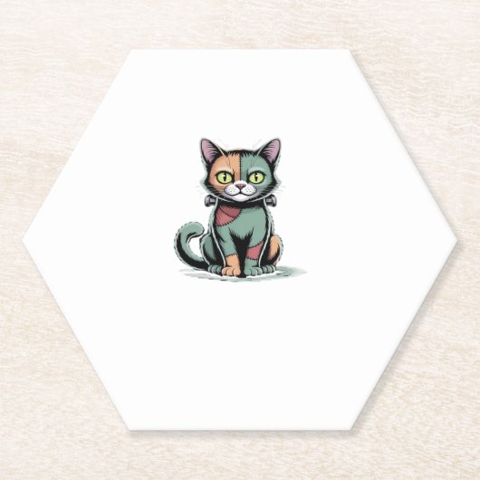 Dessous-de-verre En Papier FrankenCat T-shirt surdimensionné (Devant)