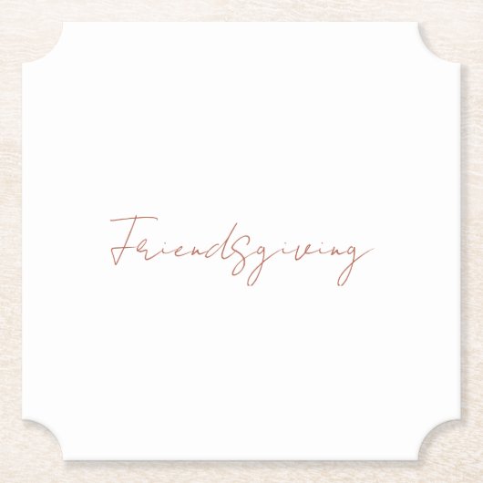 Dessous-de-verre En Papier Friendsgiving Fall Cinnamon Text Thanksgiving (Devant)