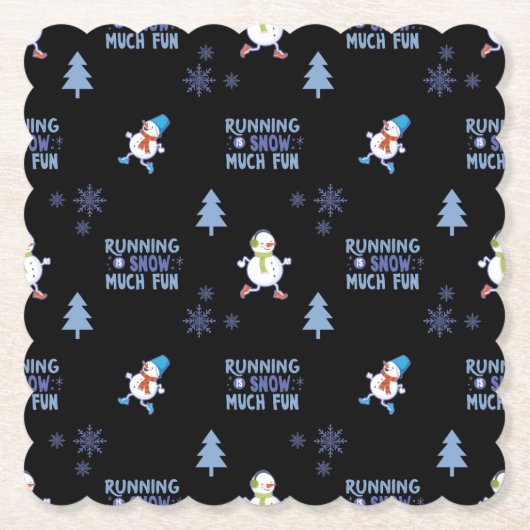 Dessous-de-verre En Papier Froid Météo Courir Noël Snowman (Devant)