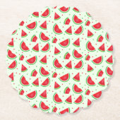 Dessous-de-verre En Papier Fruit Motif pastèque vert pâle été (Devant)