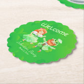 Dessous-de-verre En Papier Fun Custom Green Irish Elves Dance St Patrick Jig (Incliné)