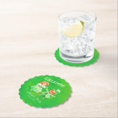 Dessous-de-verre En Papier Fun Custom Green Irish Elves Dance St Patrick Jig (En situation)