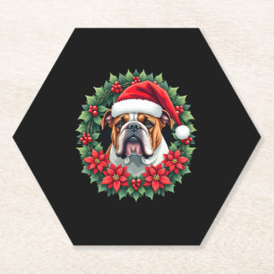 Dessous-de-verre En Papier Funky Christmas English Bulldog Débardeur