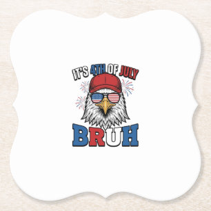 Dessous-de-verre En Papier Funny 4th of July Eagle Bruh Maillot Patriotique C