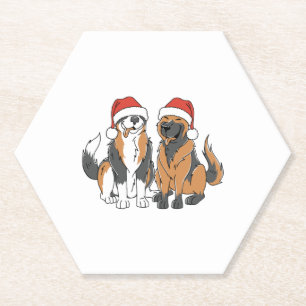 Dessous-de-verre En Papier Funny Aussie berger allemand Chiens de Noël en San