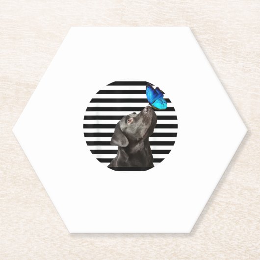 Dessous-de-verre En Papier Funny Black Labrador Retriever Lab Chien Propriéta (Devant)