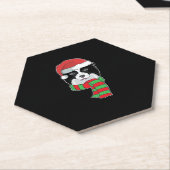 Dessous-de-verre En Papier Funny Christmas Chien Xmas Père Noël Border Collie (Incliné)