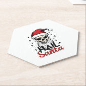 Dessous-de-verre En Papier Funny Hail Santa Claus Skull Skeleton Antichrist C (Incliné)