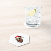 Dessous-de-verre En Papier Funny Hipster Santa Skull Face With Hat Beard Chri (En situation)