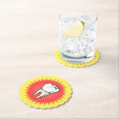 Dessous-de-verre En Papier Funny Rouge Blanc Extrait Molar Starburst (En situation)