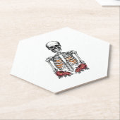 Dessous-de-verre En Papier Funny Skeleton Citrouille Fall (Incliné)