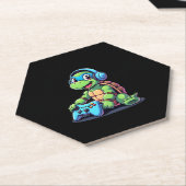 Dessous-de-verre En Papier Funny Turtle Gamer Gaming Turtles Video Game (2) (Incliné)