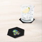 Dessous-de-verre En Papier Funny Turtle Gamer Gaming Turtles Video Game (3) (En situation)