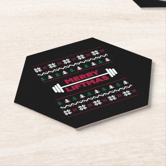 Dessous-de-verre En Papier Funny Ugly christmas lifting gym graphic - (Incliné)