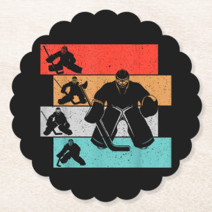 Dessous-de-verre En Papier Gardien de but de hockey sur glace Joueur de hocke