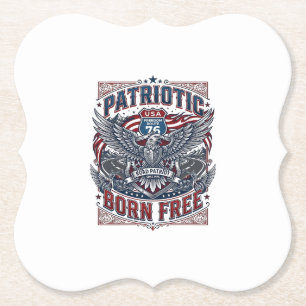 Dessous-de-verre En Papier Gardien de la route en acier patriotique de la lib