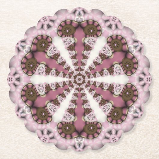 Dessous-de-verre En Papier Géométrie Pays Terre Rose Mandala (Devant)