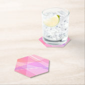 Dessous-de-verre En Papier Géométrique rose (En situation)