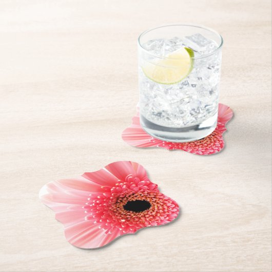 Dessous-de-verre En Papier Gerbera Rose Daisy (En situation)