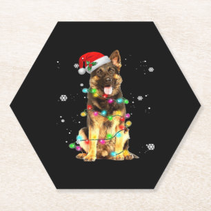 Dessous-de-verre En Papier German Shepherd Dog Tree Christmas Sweater Xmas Do