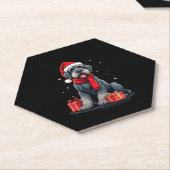 Dessous-de-verre En Papier Giant Schnauzer Chien Fêtes de Noël Vacances Sant (Incliné)