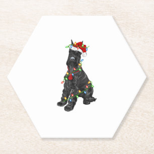 Dessous-de-verre En Papier Giant Schnauzer Lover Xmas Père Noël Giant Schnauz