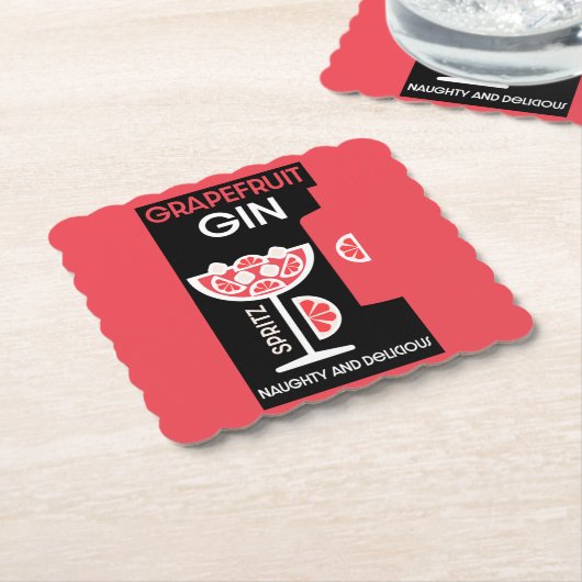 Dessous-de-verre En Papier Gin rose (Incliné)