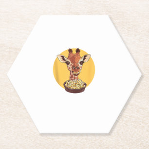 Dessous-de-verre En Papier Giraffe Avec Popcorn Cartoon Humour animal