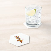 Dessous-de-verre En Papier Giraffe Xmas Lighting Funny Santa Giraffe Christma (En situation)