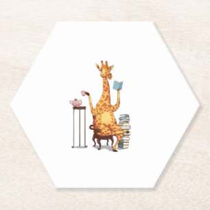 Dessous-de-verre En Papier Giraffes, livres et cadeaux de thé