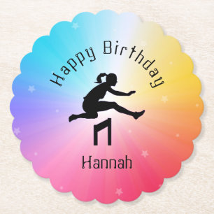 Dessous-de-verre En Papier Girls Track & Field Rainbow Stars