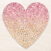 Dessous-de-verre En Papier Girly Peach Gold Empreinte de léopard Parties scin (Devant)