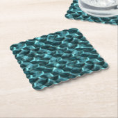 Dessous-de-verre En Papier Glam Abstrait bleu turquoise (Incliné)