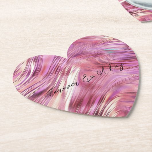 Dessous-de-verre En Papier Glam Rose d'or de perle rose fille (Incliné)