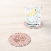 Dessous-de-verre En Papier Glam Rose Gold Blush Abstrait Anniversaire (En situation)