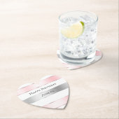 Dessous-de-verre En Papier Glam Silver Blush Pink Ribbon Anniversaire (En situation)