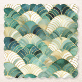 Dessous-de-verre En Papier Glam vert Gold Abstrait (Devant)