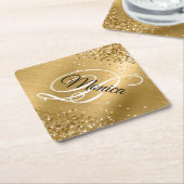 Dessous-de-verre En Papier Glittery Gold Foil Fancy Monogramme Diamond (Incliné)
