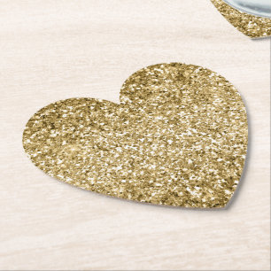Dessous-de-verre En Papier Glitzy Sparkle Gold Parties scintillant          