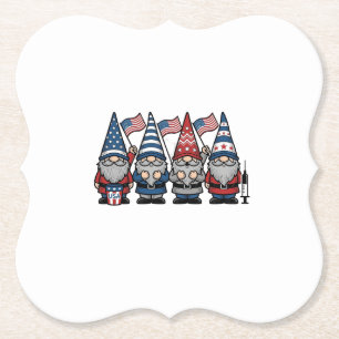 Dessous-de-verre En Papier Gnome infirmière patriotique Gravure vintage vecto