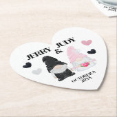 Dessous-de-verre En Papier Gnome Mariée et Groom (Incliné)