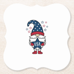 Dessous-de-verre En Papier Gnome Patriotique USA Étoile Vectorielle Conceptio
