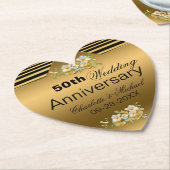Dessous-de-verre En Papier Gold 50th Wedding Anniversary (Incliné)