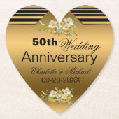 Dessous-de-verre En Papier Gold 50th Wedding Anniversary (Devant)