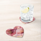 Dessous-de-verre En Papier Gold Blush Rose Bourgogne Floral Mariage (En situation)