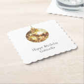 Dessous-de-verre En Papier Gold Disco Ball Birthday (Incliné)