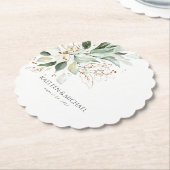 Dessous-de-verre En Papier Gold Feuille verdure Boho été (Incliné)