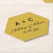 Dessous-de-verre En Papier Gold Modern Personnalisé Mariage Réception Favoris (Incliné)