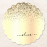 Dessous-de-verre En Papier Gold Parties scintillant Girly Luxe Moderne Monogr<br><div class="desc">Parties scintillant à éperon métallique à l'huile d'or Brossé en métal Monogramme Nom Dessous de verre en papier. Cela fait le cadeau parfait de remise de diplômes,  anniversaire,  mariage,  douche nuptiale,  anniversaire,  baby shower ou bachelorette pour quelqu'un qui aime le luxe glam et les styles chic.</div>