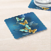 Dessous-de-verre En Papier Golden butterflies (Incliné)